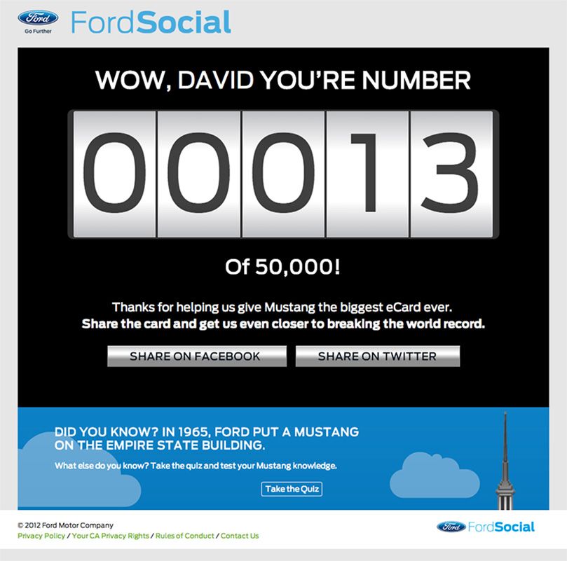 Screenshot of the Ford Social website project