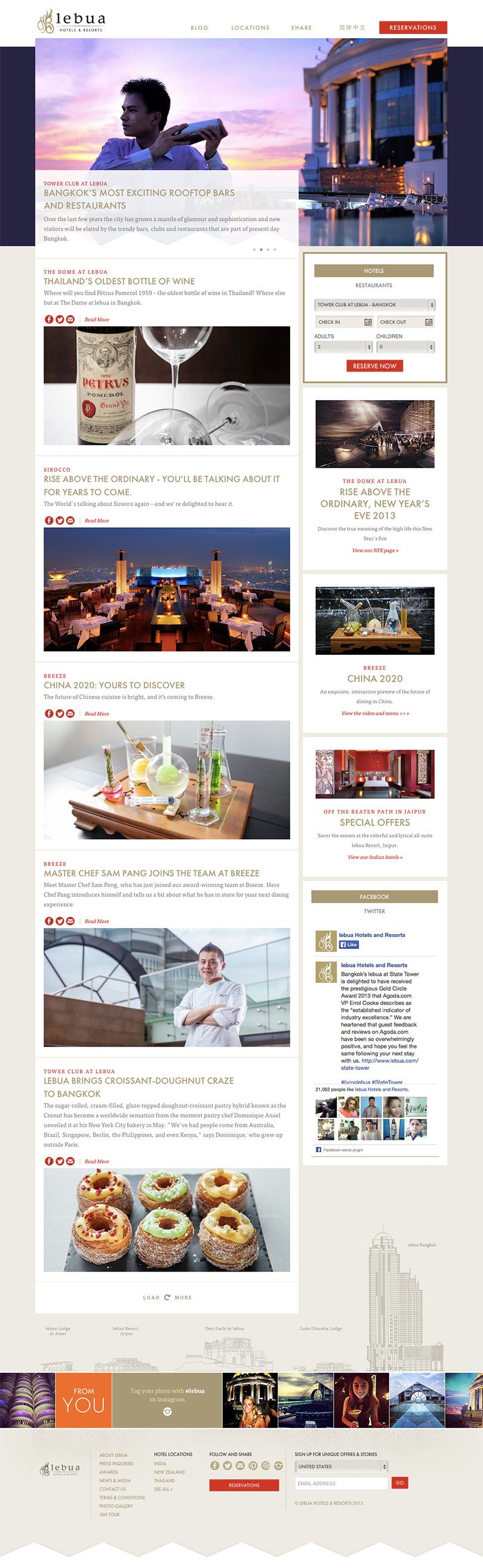 Screenshot of the Lebua Hotels website project